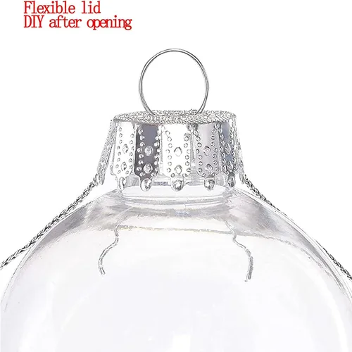 Miniatura 6 de 12 piezas de bolas de adorno rellenables de plástico transparente, bolas de Navidad de 60 mm para bricolaje, para Navidad, Halloween, cumpleaños