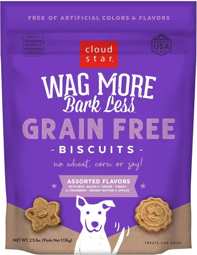 Miniatura 11 de Cloud Star Wag More Bark Less Crunchy - Golosinas para perros sin granos, sabores surtidos, caja de 14 onzas