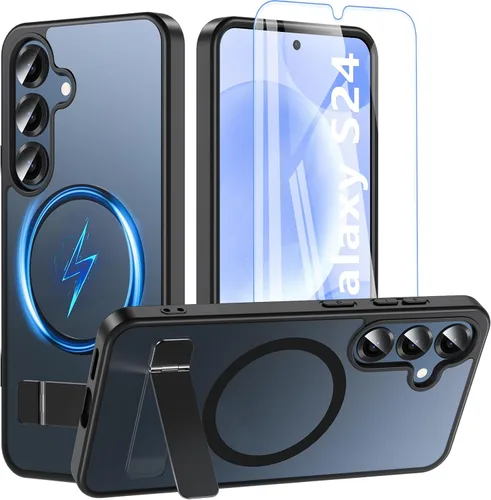 Miniatura 12 de Funda OWKEY Samsung Galaxy A13 5G, Funda Magnética para Teléfono con Soporte y Protector de Pantalla, Funda Protectora Antihuellas y a Prueba de A13