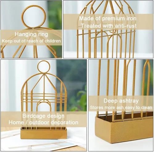 Miniatura 2 de Soporte de bobina de mosquito de metal portátil, soporte de incienso retro, jaula colgante para pájaros, decoración de jardín para el hogar, bar