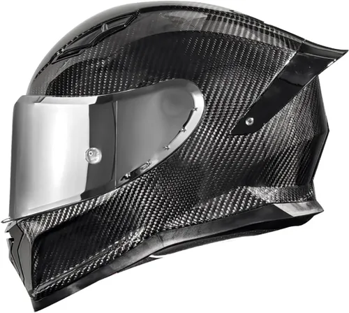 Miniatura 7 de Casco de motocicleta Aldult de cara completa de fibra de carbono, casco de motocicleta de calle aprobado por DOT, para hombres y mujeres, casco de 13
