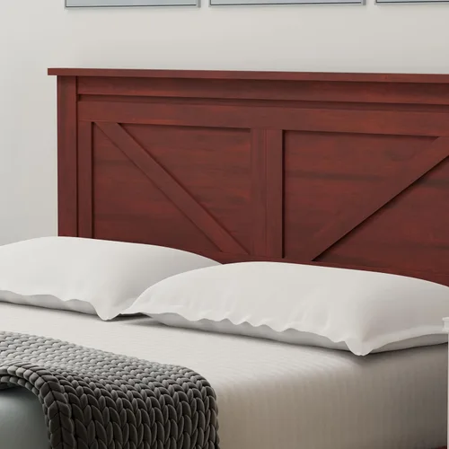 Miniatura 8 de Glenwillow Home Cama de plataforma de madera maciza estilo granja en tamaño individual, color cereza clásica