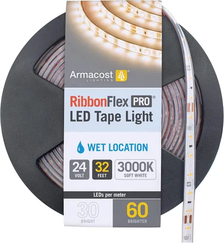 Miniatura 15 de Armacost Lighting RibbonFlex Pro 135410 - Cinta de luz blanca cálida (2700 K), 60 LEDs/M, 8.2 ft, 24 V
