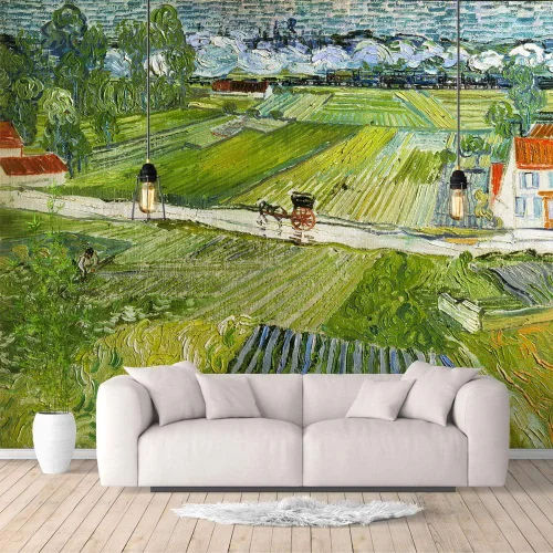Miniatura 20 de IDEA4WALL Murales de pared para dormitorio, noche estrellada de Van Gogh, pinturas famosas, papel tapiz extraíble grande, calcomanías de pared