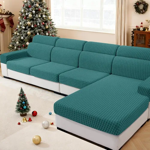 Miniatura 16 de MAXIJIN Fundas de cojín para sofá seccional, funda de cojín elástica para sofá, lavable, protector de muebles con parte inferior elástica y correa