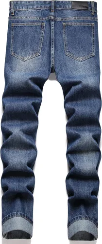 Miniatura 2 de Liuhond Pantalones de mezclilla lavados rasgados y desgastados para hombre