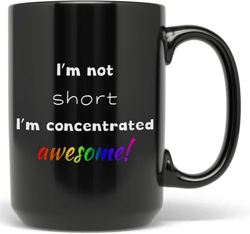 Miniatura 5 de PixiDoodle Funny Awesome - Taza de café para persona corta (11 onzas, negro)