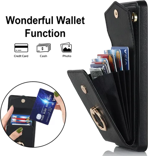 Miniatura 3 de Asuwish Funda de teléfono para Samsung Galaxy Note 10 5G con protector de pantalla de vidrio templado y anillo de bloqueo RFID, tarjetero de cuero
