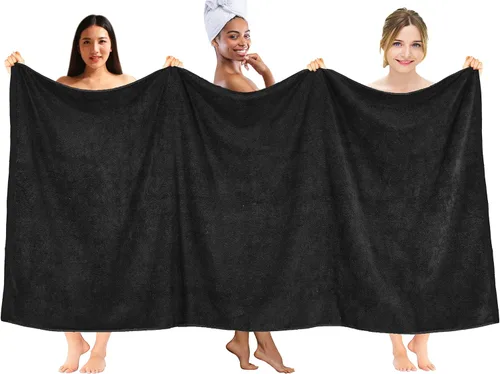 Miniatura 100 de DAN RIVER Paquete de 2 sábanas de baño de 35x70 pulgadas, sábanas de baño jumbo acanaladas para adultos, toallas grandes gruesas y absorbentes