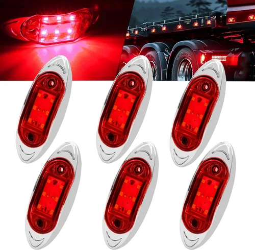Miniatura 8 de Ourbest 6 luces LED de 12 a 24 V, sustituyen las luces de separación/marcador en muchos camiones pesados y medianos, semircamiones, también Verde