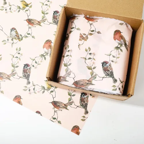 Miniatura 6 de JarThenaAMCS 60 hojas de papel de seda de pájaro, rama de pájaro, papel de regalo decorativo para manualidades, manualidades, primavera, boda