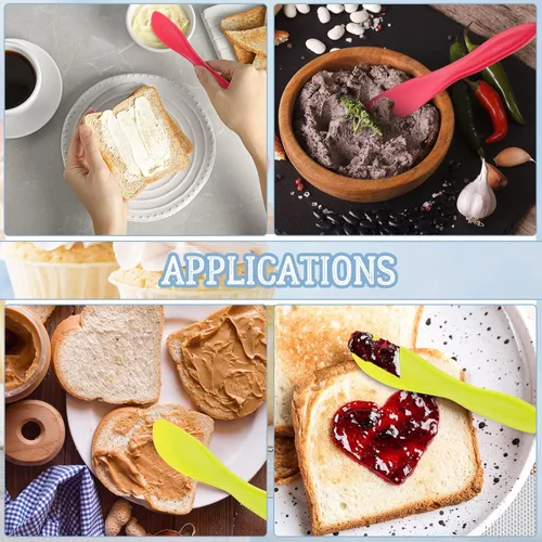 Miniatura 4 de Esparcidor de mantequilla de plástico, 10 cuchillos multiusos para mantequilla, cuchillos versátiles para glaseado de queso suave, 7 x 1.4 pulgadas