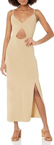 The Drop Vestido largo tipo suéter Alisa con tiras recortadas para mujer