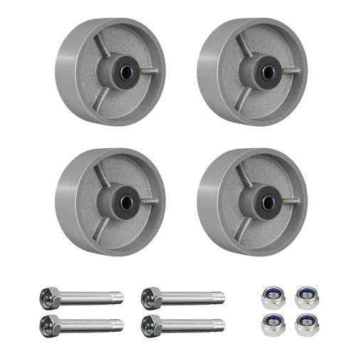 Ruedas giratorias de repuesto de 6 x 2 pulgadas, rueda de hierro fundido de acero, resistente, capacidad de 1200 libras por rueda, orificio de 1/2