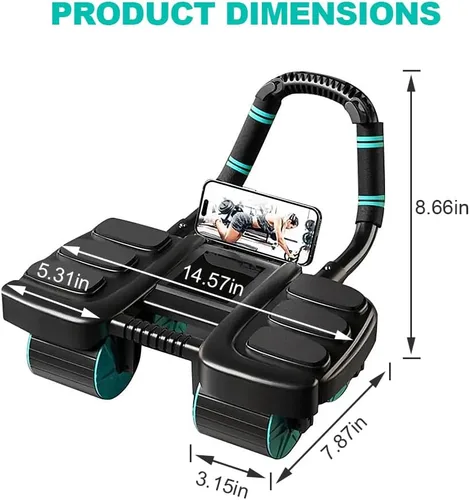 Miniatura 6 de 2025 Nuevo Rodillo de Abdominales Automático con Rebote y Soporte para Codos y Diseño de 4 Ruedas - Equipo de Ejercicios Abdominales para Gimnasio