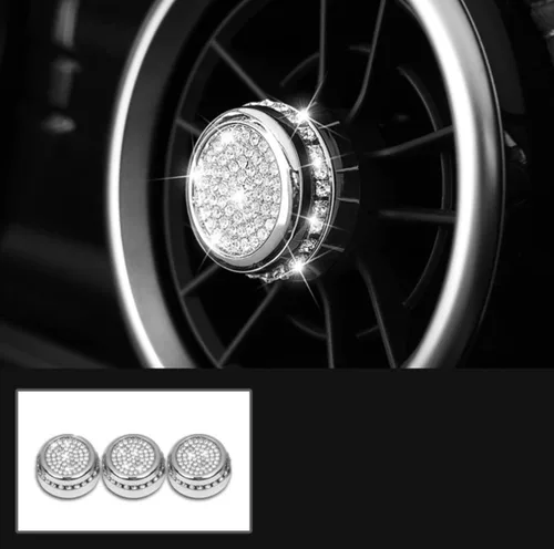 Accesorios interiores brillantes para Nissan Sentra 2020 2021 2022 2023 2024 2025 accesorios de cristal de diamantes de imitación (plata, cubierta