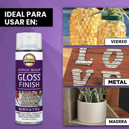 Miniatura 4 de Aleene's spray acrílico sellador con acabado brillante, 6 oz