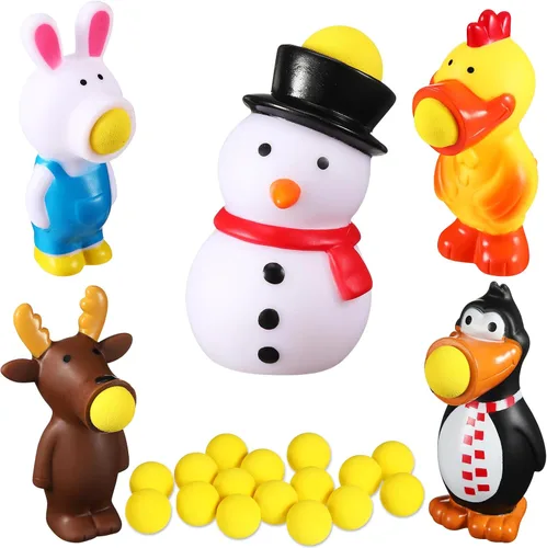Miniatura 10 de Zubebe Juguetes de Navidad Lanzador de Pelotas de Espuma con Pelotas de Espuma que Dispara hasta 20 Pies para Niños Juego Interior y Exterior