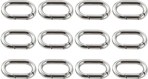 Miniatura 7 de 4pcs Mosquetón Metal Spring Llavero, Clip de Ganchos a Presión, Llavero Hebilla, Anillo Oval para Bolsos, Monederos BBC39 3 colores mezclados