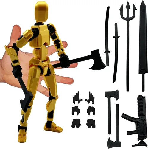 Miniatura 17 de Figura de Acción Dummy20 Impresa en 3D de Tamaño Corporal Ampliado de 8.1 pulgadas, Juguete Mecánico Móvil de Cuerpo Completo, Múltiples Accesorios