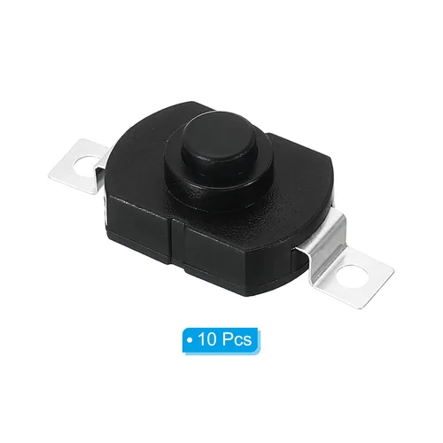 Miniatura 3 de PATIKIL Interruptor de botón de cierre, 10 piezas KAN-23 pin plano de encendido/apagado autobloqueo DC 30V 1A Micro interruptor para salida de pared