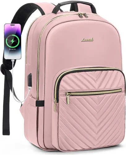 Miniatura 10 de LOVEVOOK - Mochila para laptop de 15.6 pulgadas para mujer, linda mochila de viaje con asa superior, mochila profesional para computadora, mochila