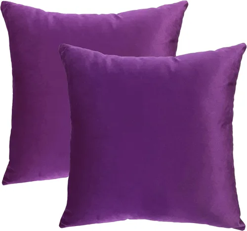 Miniatura 10 de RELY+ Paquete de 2 fundas de almohada de terciopelo de 18 x 18 pulgadas, suaves, acogedoras, lisas, decorativas, fundas de cojín de lujo para sofá