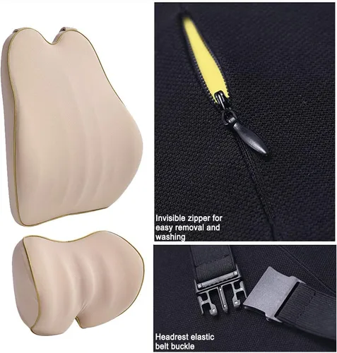 Miniatura 2 de Cojín lumbar para coche, cojín de respaldo y reposacabezas para cuello de espuma viscoelástica con alivio del dolor de espalda para Mazda CX-3 CX-5
