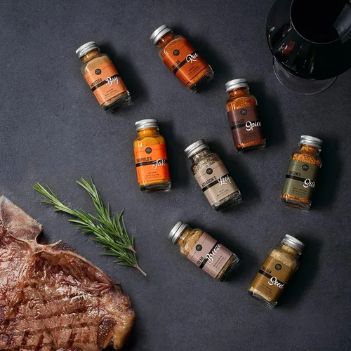 Miniatura 5 de Juego de especias gourmet grande para ahumadero, barbacoa y especias, 1.25 onzas cada uno, juego de especias y condimentos, regalo para el padre
