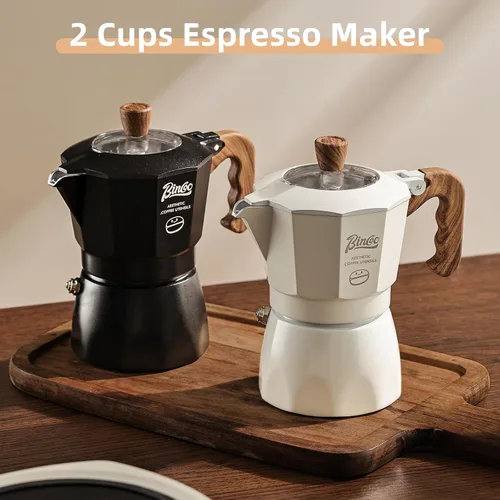 Miniatura 2 de Cafetera espresso para estufa, cafetera italiana para estufa de gas y eléctrica, olla pequeña para café italiano y cubano, 2 tazas de espresso