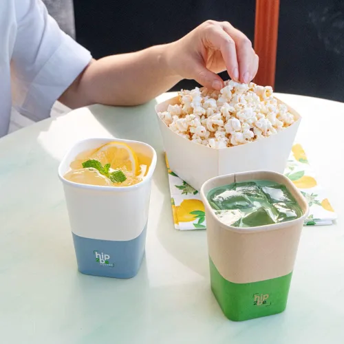Miniatura 7 de Restaurantware Hip 2 Be Square - Tazas de café de papel de 12 onzas, 25 tazas de café reutilizables a prueba de fugas, tapas se venden por separado