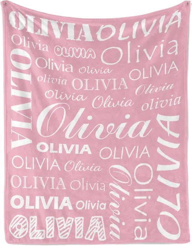 Miniatura 22 de Manta personalizada con nombre para niños y adultos, manta de franela personalizada con nombre Color 07