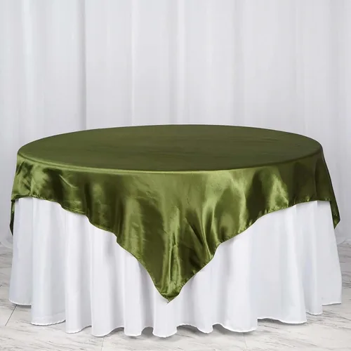 Miniatura 10 de Efavormart Paquete de 5 Sobremanteles Cuadrados de Satén de 60" para Decoraciones de Mesa de Bodas, Catering y Fiestas, Cubierta de Mantel Negro