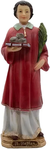 VILLAGE GIFT IMPORTERS Estatua de San Esteban | Santo patrón de los diáconos, albañiles y albañiles de piedra | Decoración cristiana para el hogar |