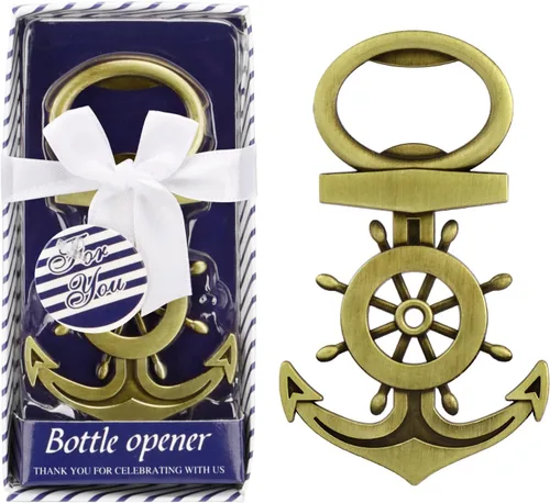50 abrebotellas con diseño de ancla para temática náutica, regalos de boda, decoraciones de despedida de soltera o recuerdos de fiesta de baby bronce