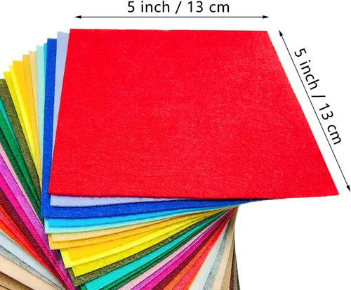 Miniatura 2 de Jtnohx Hojas de fieltro, 32 piezas de tela de fieltro, fieltro de color de 5 x 5 pulgadas para manualidades, cuadrado de fieltro rígido para costura