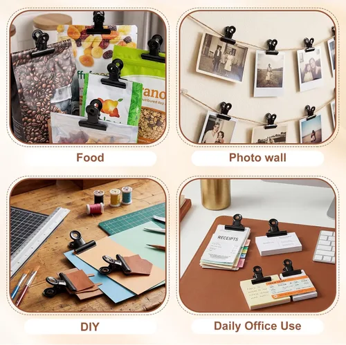 Miniatura 4 de Kisston 5 Pcs Metal Clips Hinge Clips 0.87 Inch Small Bull Binder for Office, Paper, Photos, Picture, Maps, Poster, Drawings, Art Work, Papers