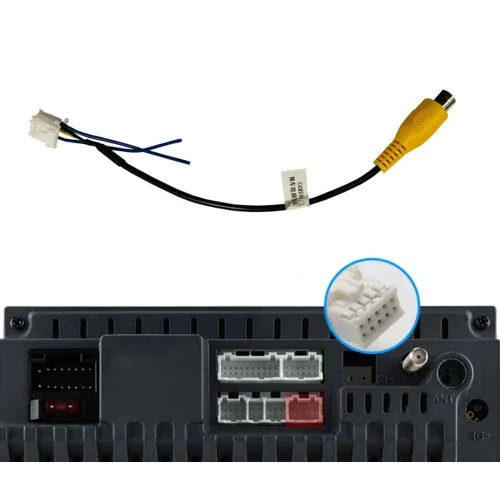 Miniatura 2 de Cámara de visión trasera estéreo de radio de coche en retrovisor de respaldo adaptador de entrada enchufe para el mercado de accesorios Android