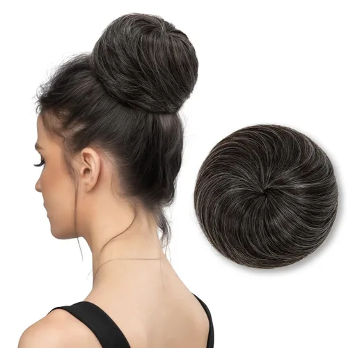 Miniatura 9 de Moño de bailarina, pieza sintética para recoger el cabello, moño de extensión de cabello Q3 de Sarla Negro azabache