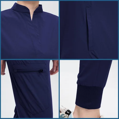 Miniatura 5 de niaahinn Unsex - Conjunto de traje médico para mujer, cuello en V y pierna recta, pantalones con cordón, uniformes de enfermería para hombres