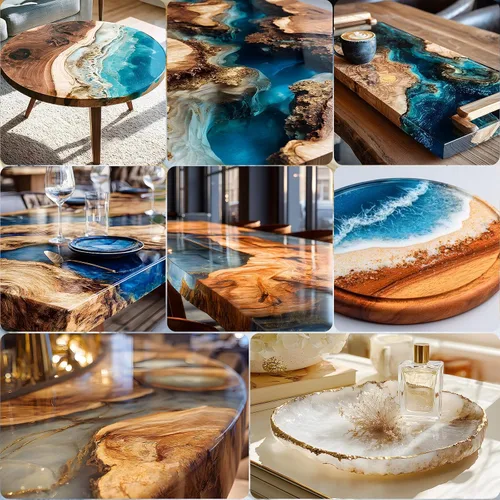 Miniatura 5 de Resina epoxi para mesa, kit de resina epoxi transparente de 1 galón con resistente a los rayos UV, alto brillo, seguro para alimentos, fácil
