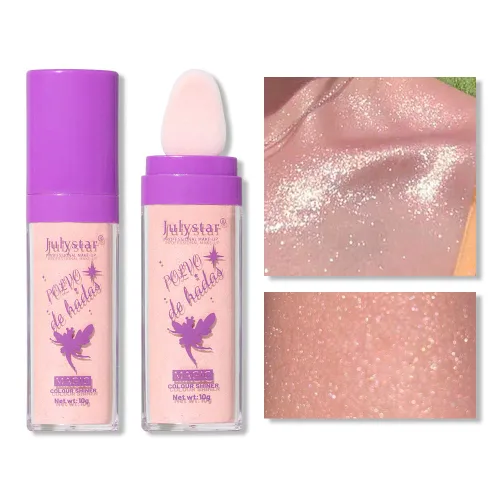 Miniatura 9 de Polvo De Hadas - Palillo de resaltador en polvo con purpurina suelta para contornear polvo facial con brillo (#01 blanco perla)