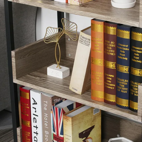 Miniatura 7 de VECELO Estantería pequeña, organizador de almacenamiento de 3 niveles, estantería industrial para oficina en casa, sala de estar, dormitorio, 30
