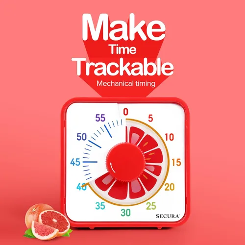 Miniatura 2 de Secura Temporizador Visual de Frutas de 7.5 Pulgadas para Niños, Temporizador de Cuenta Regresiva de 60 Minutos para Aula o Cocina, Reloj