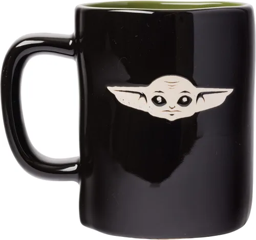Miniatura 17 de Silver Buffalo Star Wars The Mandalorian The Child Stands, taza de café de cerámica, 20 onzas The Child Stands-Negro