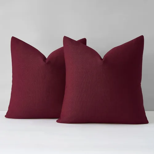 Miniatura 21 de Mixhug Juego de 2 fundas de almohada decorativas de lino para sofá y cama, cojín lumbar, color marrón claro, 12 x 20 pulgadas