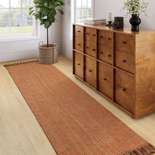 Miniatura 86 de Collive - Tapete de pasillo de cocina, 2 x 4.3 pies, tejido a mano, reversible, lavable, de algodón, color blanco/beige, para baño, pasillo
