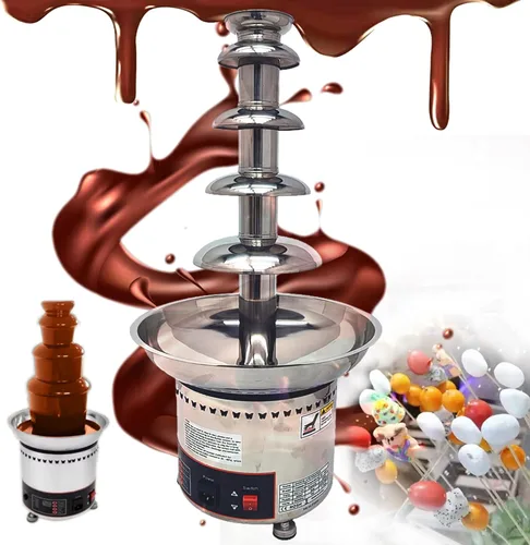 Miniatura 10 de INTSUPERMAI Fuente de chocolate comercial de 4 niveles con control digital, capacidad de 6.6 libras, acero inoxidable para bodas, fiestas, eventos