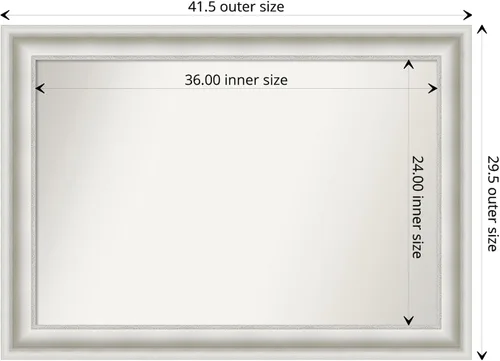 Miniatura 4 de Amanti Art Espejo de pared blanco de 30 x 42 pulgadas, espejo de baño rectangular blanco para decoración de pared de sala de estar, marco Parlor