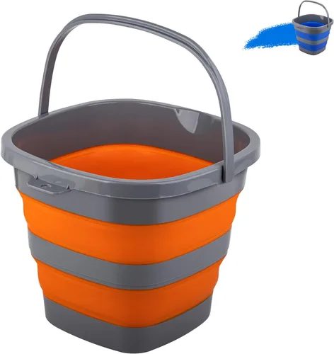 Miniatura 9 de Cubo plegable con 1.32 galones (5L), pequeño cubo de plástico para arena o playa, bañera de agua portátil para limpieza, cubo de agua de pesca